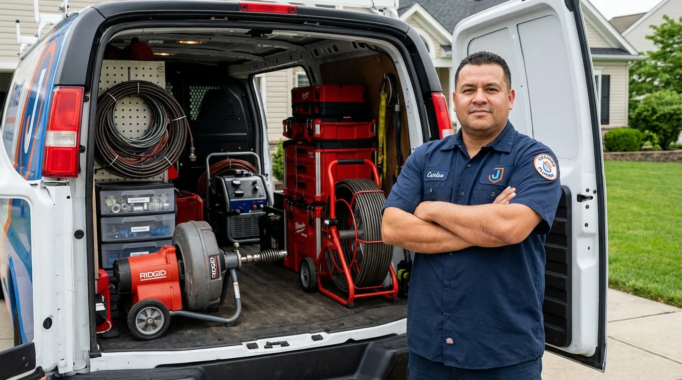 Professional drain cleaning equipment and Johns Plumbing LLC plumber in Libby