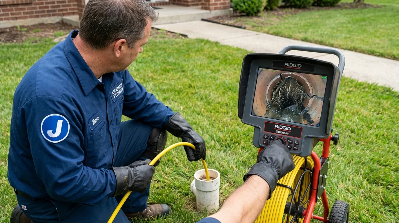 Sewer camera inspection being performed by Johns Plumbing LLC in Libby